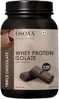 Whey Protein Isolate Powder 1kg, Triple Chocolate | 27.2g Protein Powder for Muscle Support & Recovery | 100% Authentic Protein Supplement Powder & No Adulteration