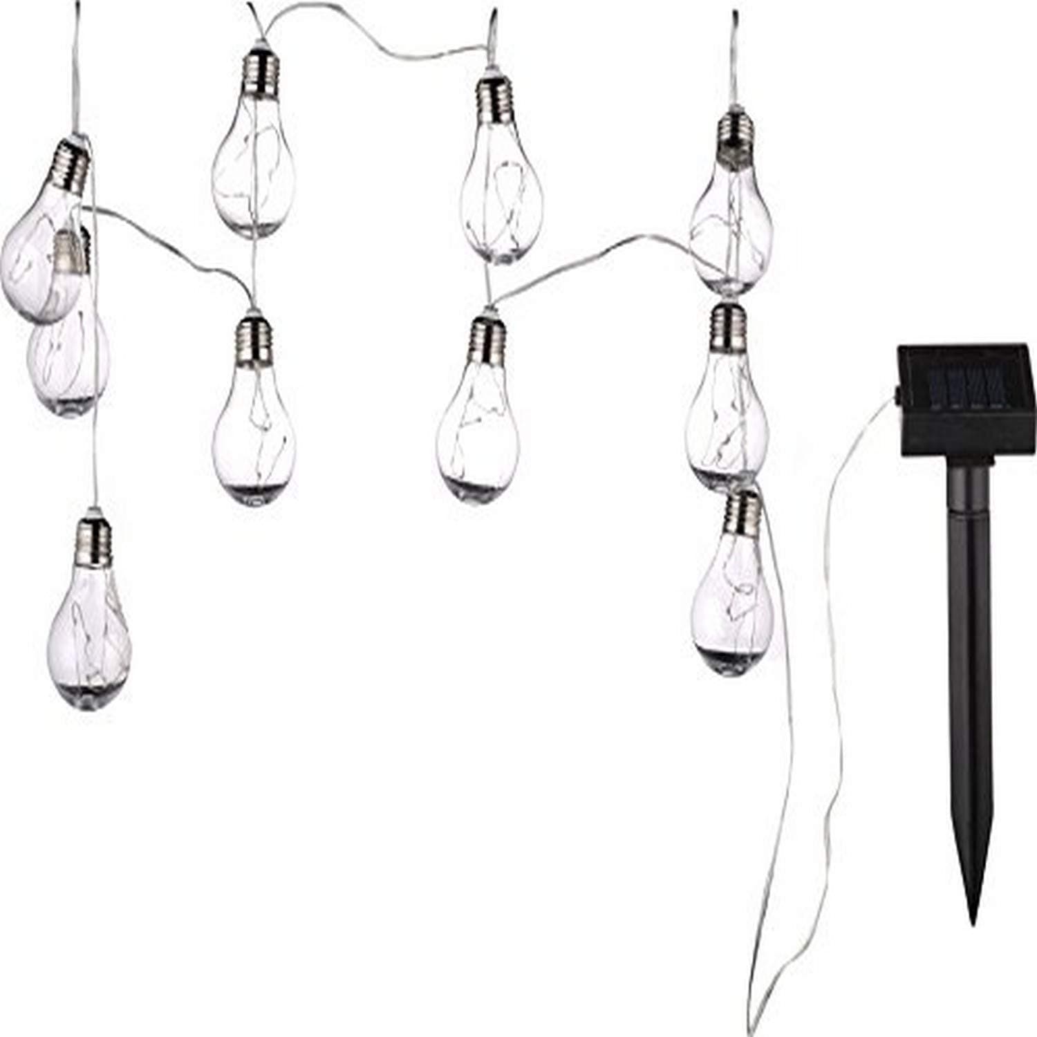 SAB-15F10M-CL: 10-Light 9 ft Integrated LED Edison Bulb Solar String Light