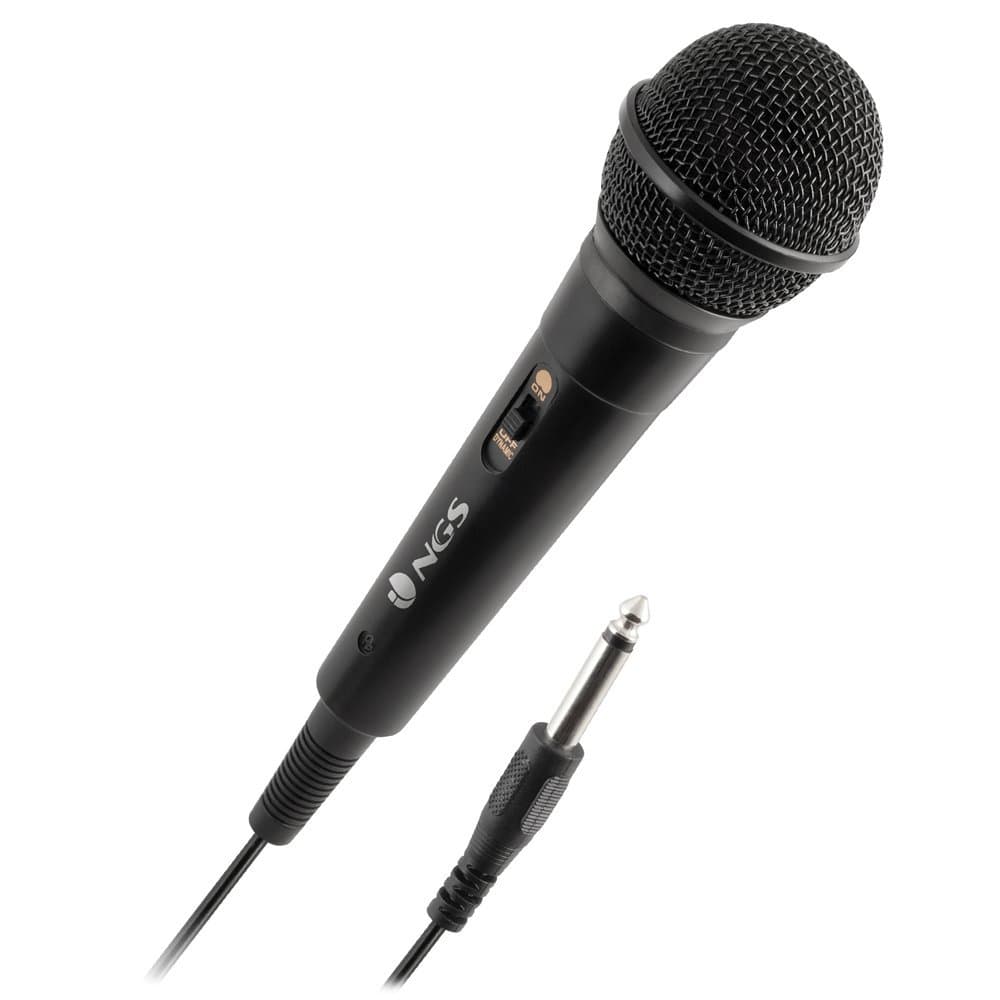 SINGER FIRE - Dynamique Voice Microfone, Wired Microphone with 3-meter-long Wire, 6,3mm Jack Connexion and On/Off Button (Package may vary)