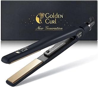 – Hair Straightener Flat Iron Styler - 5 Year Peace of Mind - 2 in 1 Portable Hair Styling Tool with Coated Floating Plates for Straightening & Curling at Home or Travel (Gold)