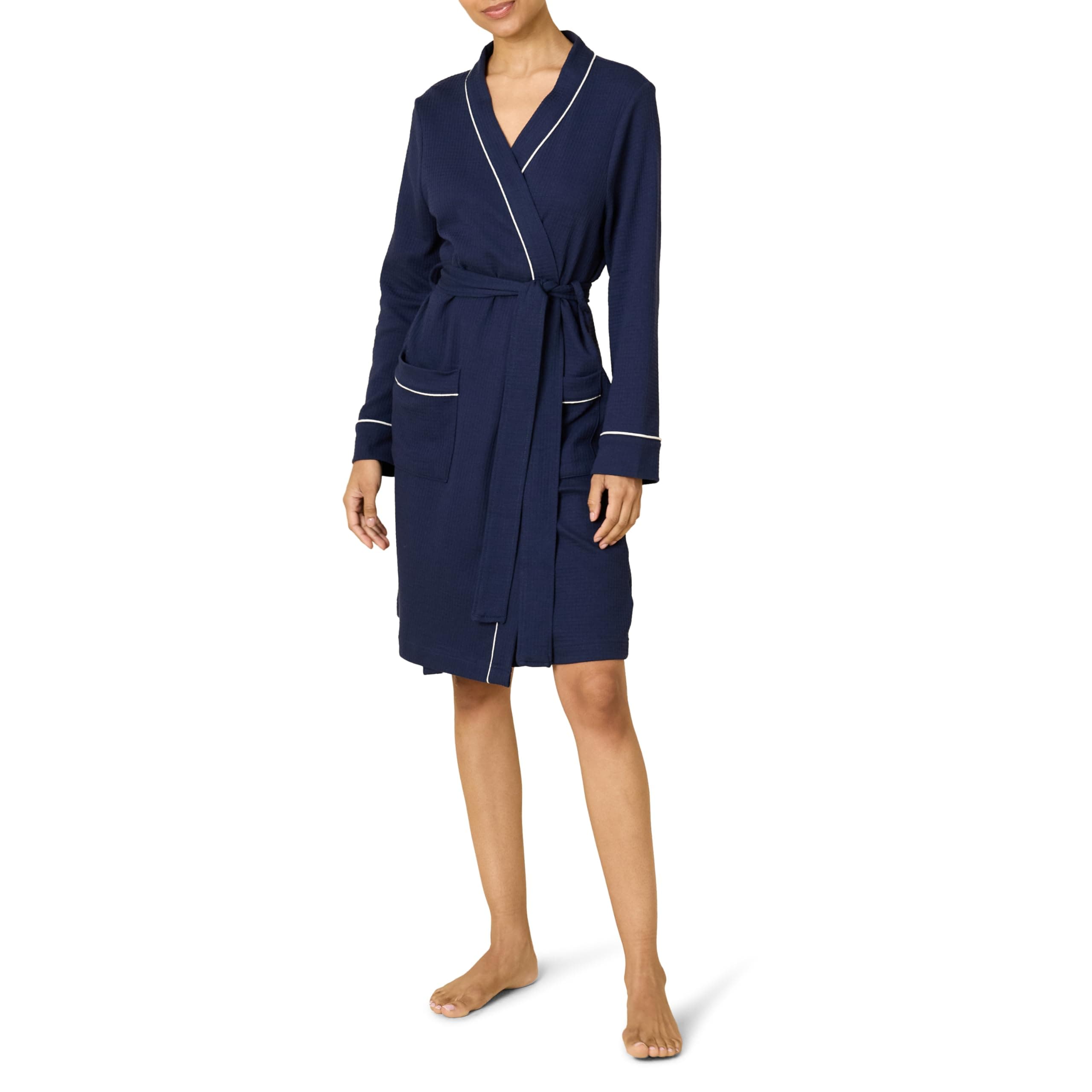 Women's Lightweight Waffle Mid-Length Robe (Available in Plus Size)