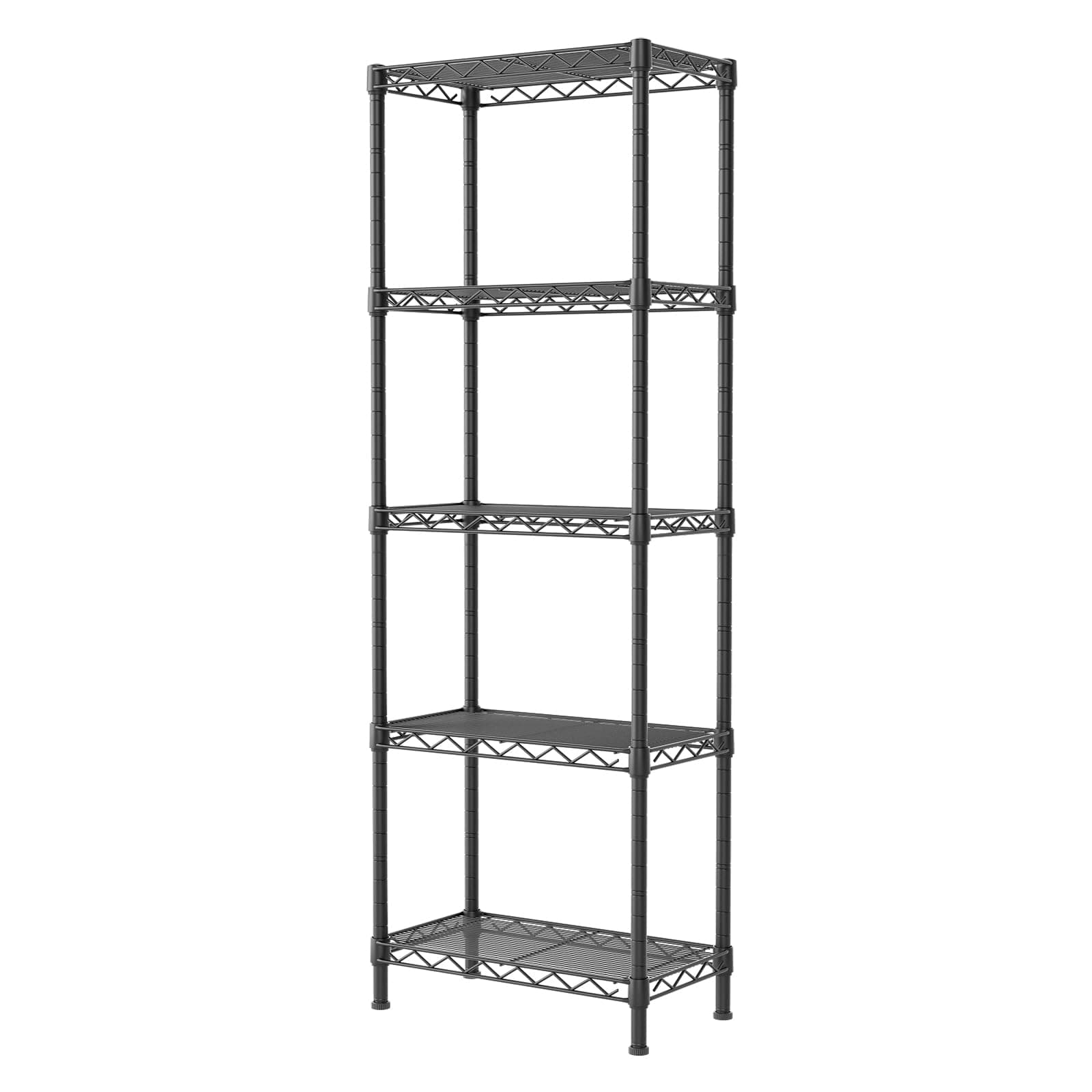 SINGAYE 5 Tier Shelf Wire Shelving Unit Adjustable Storage Shelving 15.75”W x 10”D x 55.5”H,Black