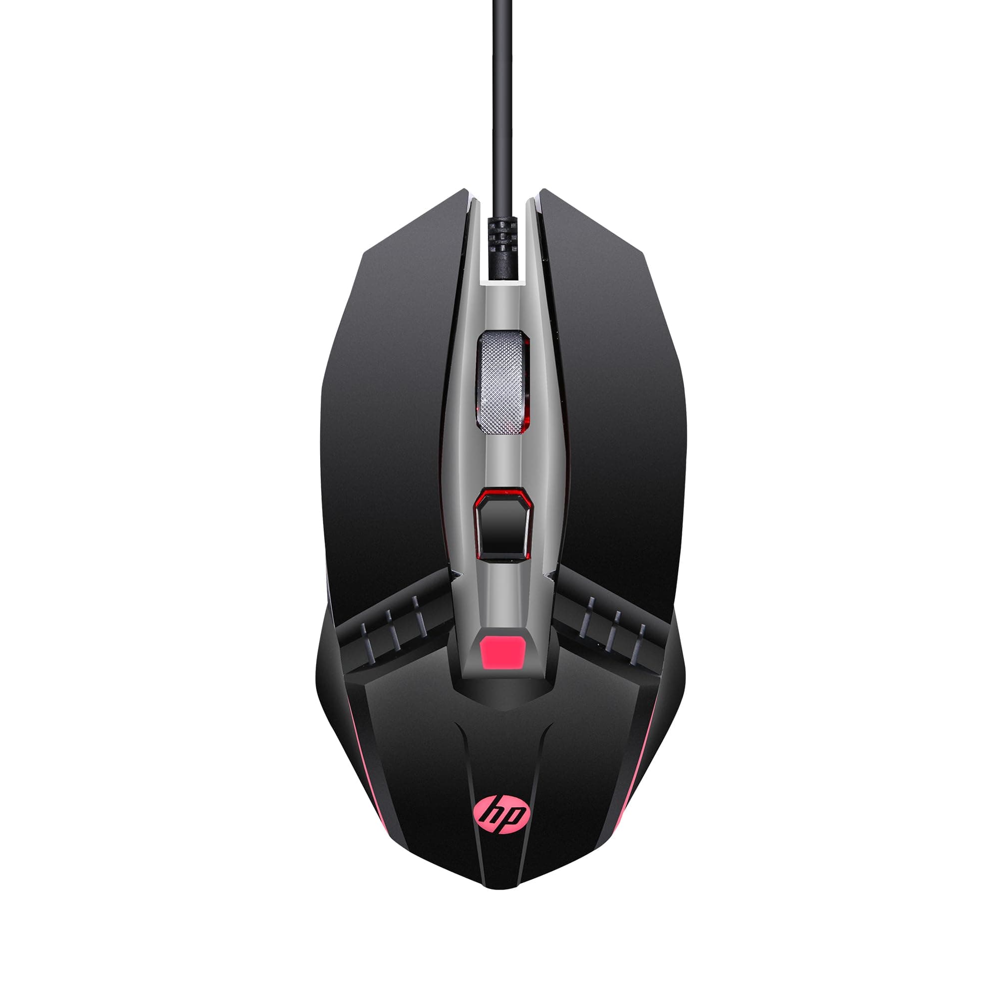 HP M270 Backlit USB Wired Gaming Mouse with 6 Buttons, 4-Speed Customizable 2400 DPI, Ergonomic Design, Breathing LED Lighting, Metal Scroll Wheel, Lightweighted / 3 Years Warranty (7ZZ87AA)