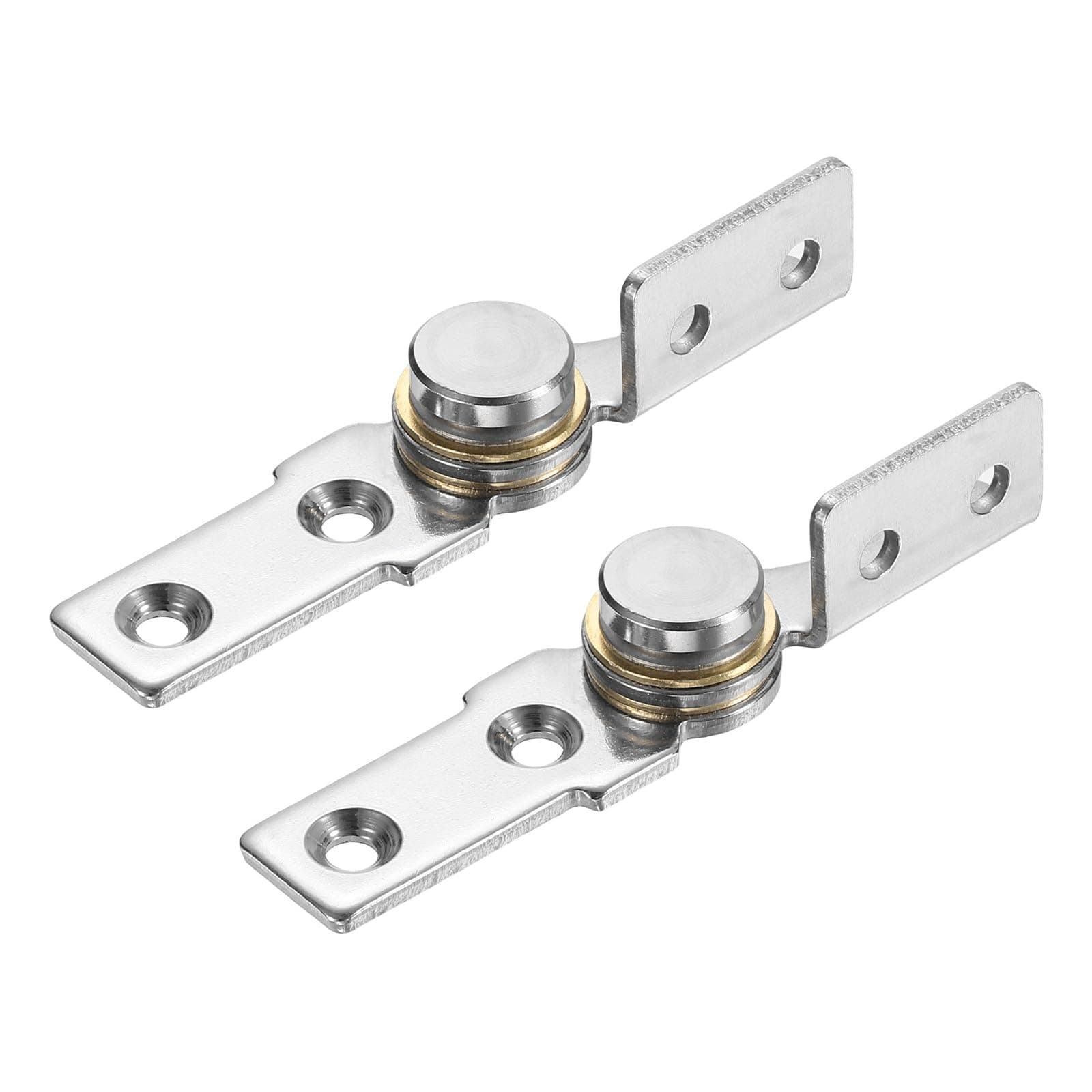 sourcing map 2Pcs 1 N.M Torque Shaft Hinges, 360 Degree 304 Stainless Steel Damping Flip Hinge for Folding Table, Windows, Doors, Wardrobe, Cabinets, Boxes, Silver