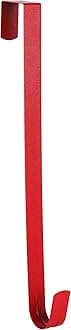 Sattiyrch 15" Wreath Hanger for Front Door,Sturdy Steel Wreath Door Hanger,Over The Door Hanger Hook (Red,1)