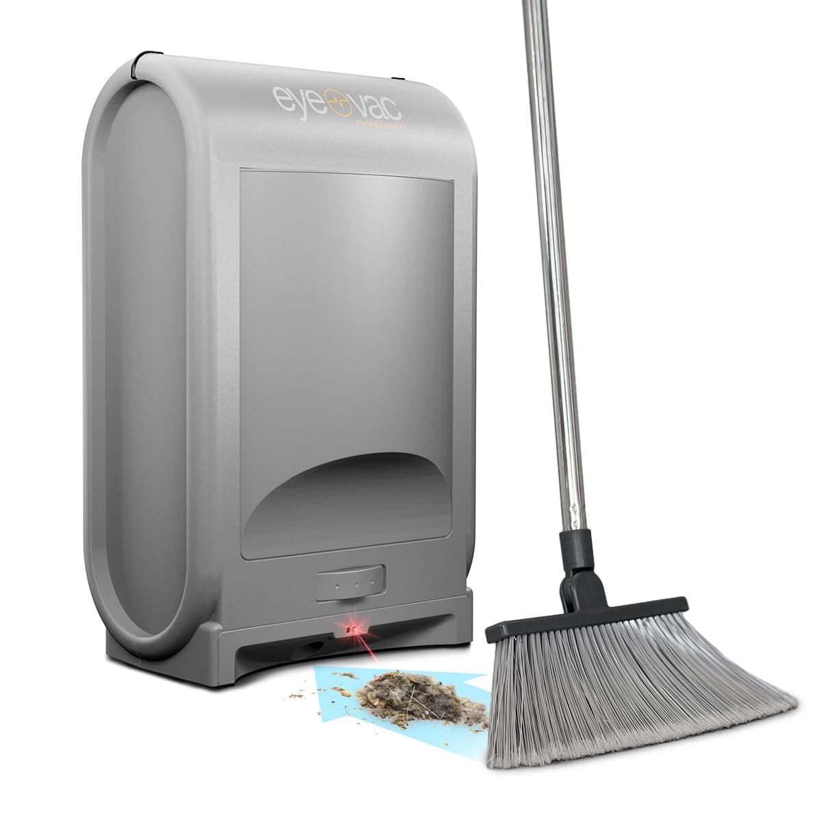 EYE-VAC Pro Touchless Vacuum Automatic Dustpan - Ultra Fast & Powerful - Great for Sweeping Salon Pet Hair Food Dirt Kitchen, Corded Canister Vacuum, Bagless, Automatic Sensors, 1400 Watt (Silver)