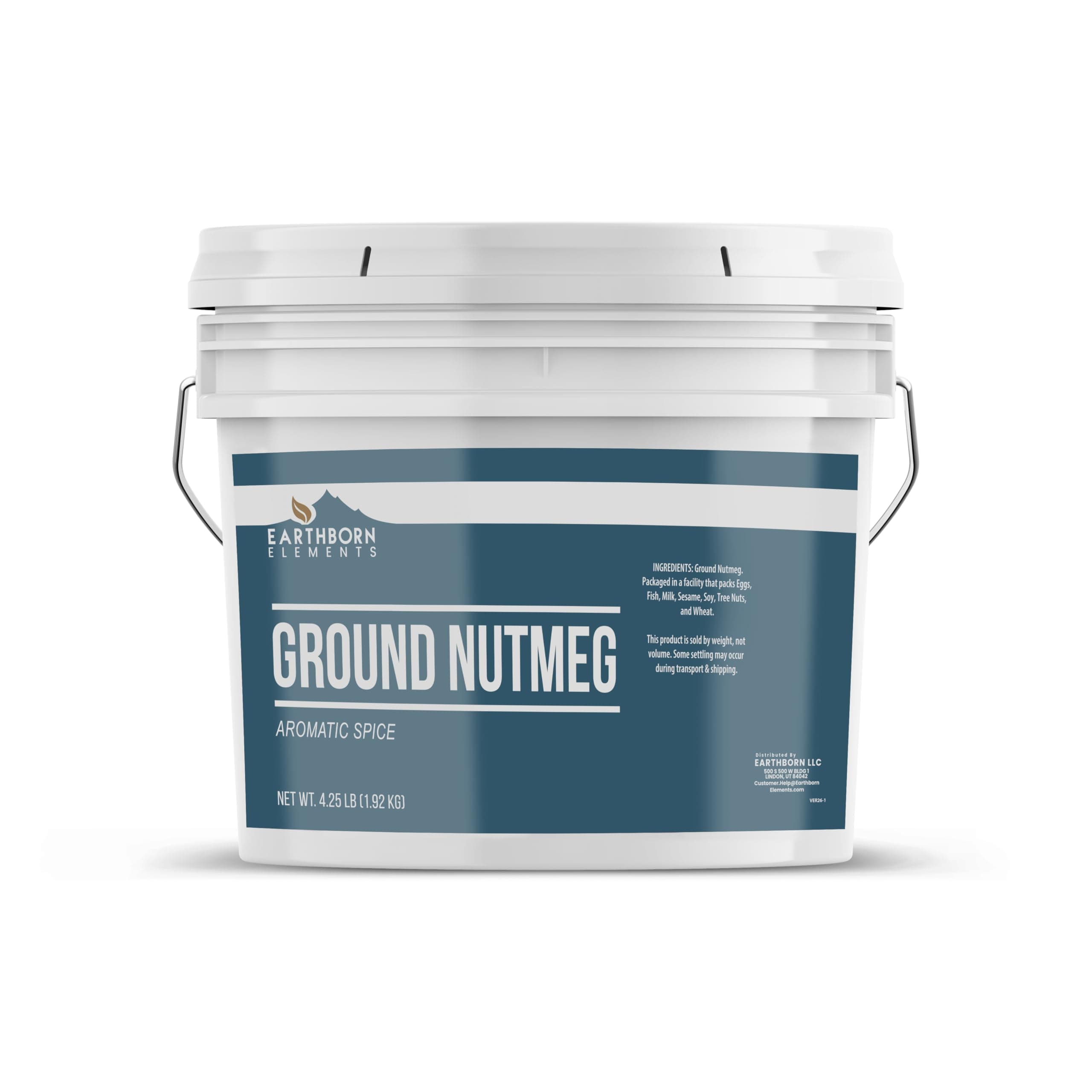 Earthborn Elements Ground Nutmeg 1 Gallon Bucket, Aromatic Spice, Bulk Size (68 Ounce)