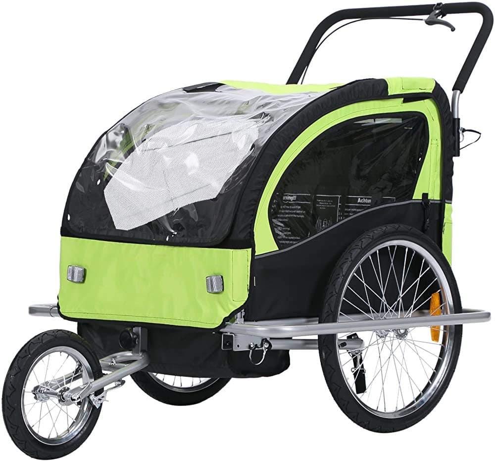2-in-1 Multi-Function Bicycle Baby Trailer/Jogger Green,Yellow
