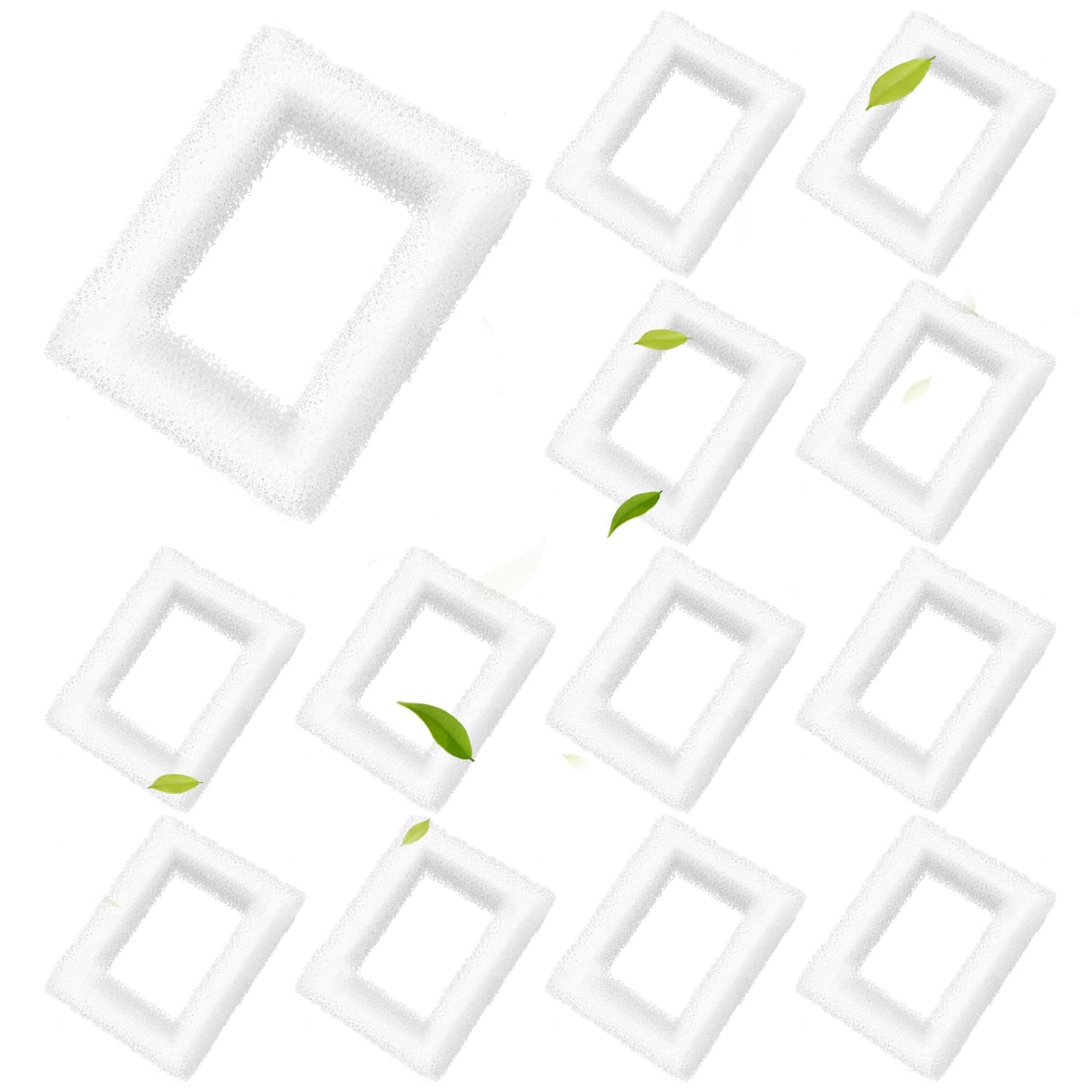 Katlikatqi Sponge Foam Filter Replacement for Cup Cake Ceramic Pet Fountain and 2L/67oz Round Stainless Steel Cat Water Fountain, Pre-Filter Compatible with DR-DC-160 Water Pump (Pack of 12)