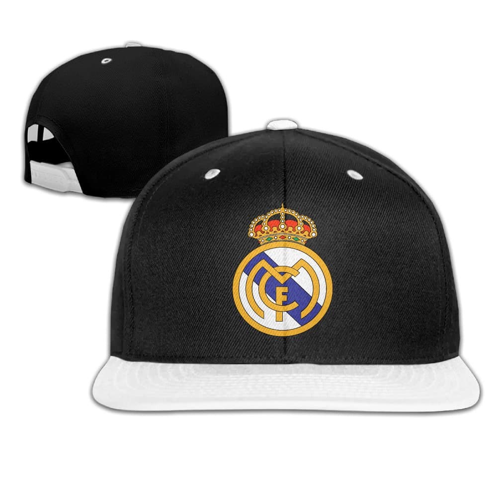 Real Madrid Logo Rock Punk Caps Strapback Fitted Hat White Apparel