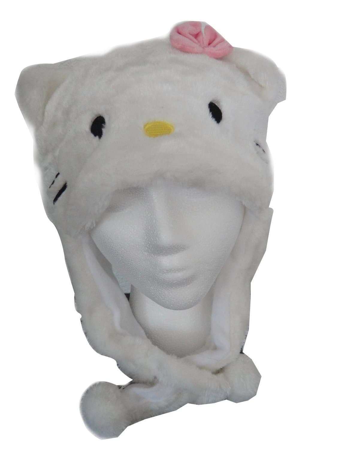 Winter Kitty Aviator Plush Hat (Pink Knot)