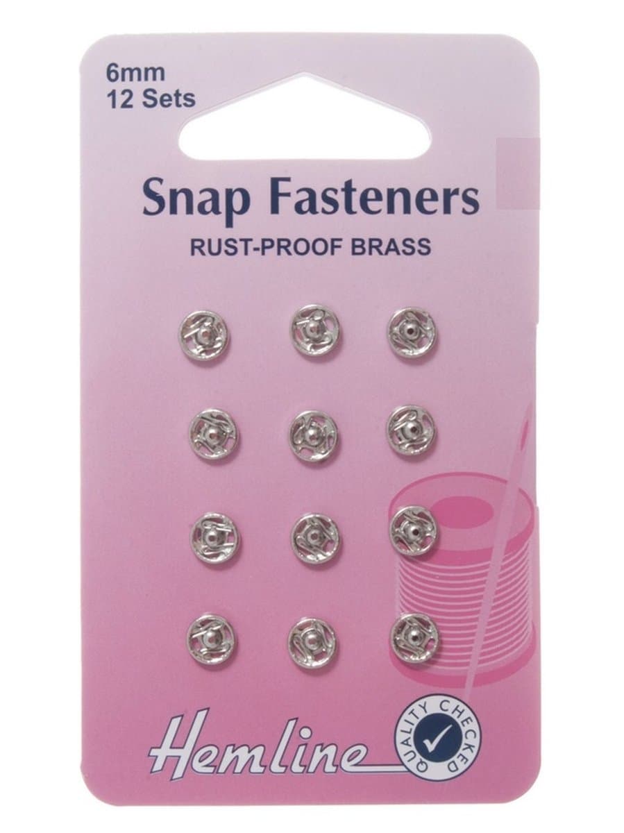 Sew On Snap Fasteners 6mm: Nickel/Silver