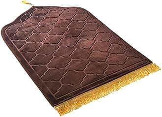 JE JOUE Prayer Rug Muslim Mat Islamic - Thickening Sponge Muslim Rug for Men Women for Eid Travel Ramadan, Soft Luxury Great for Knees and Forehead （Light Brown）