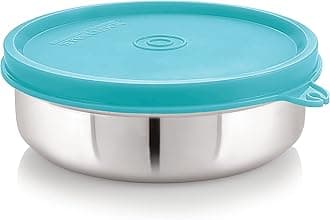 STEELLOCK Stainless Steel Airtight Container | Leak Proof Container/Storage/Lunch Box with Lid | BPA Free, Durable & Rust-Proof | SL-31-set of 4, 350ml each, Turquoise