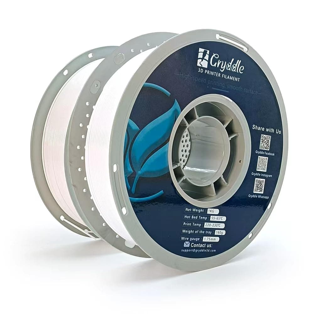 2KG PLA Filament 1.75mm White Bundle (2 Rolls x 1kg) - High Precision ±0.02mm, Smooth Printing & Low Warping, 2-Pack Value Set for FDM 3D Printers