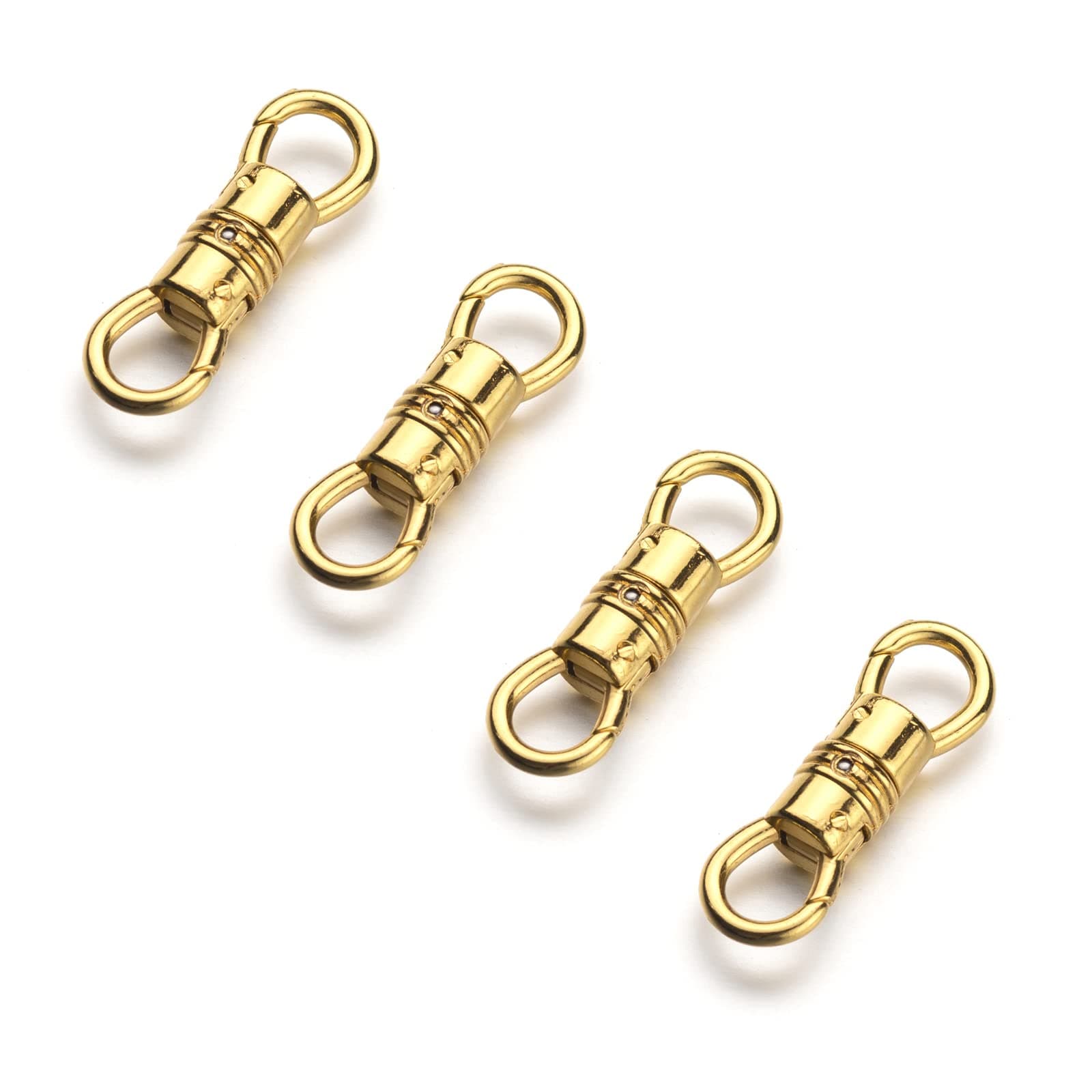 Zpsolution Double Open Swivel Pendant Clasp Connectors Bails for Necklace, Removable Pendant Findings 4PCS Gold