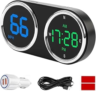 GPS Digital Speedometer for Car MPH, Universal HUD Speed Meter with LED Large Font, Plug Play for Car Truck Motor SUV Golf Cart All Vehicles (Colorful MPH KM/H Speedometer)