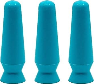 DMV Scleral Cup Large Contact Lens Handler - Inserts Scleral Contact Lenses and Prosthetic Eyes (Ventless) - Pack of 3 Light Blue