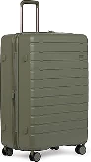 Stamford 2.0 Hard Shell Large Suitcase - Durable, Lightweight & Expandable, 4 Spinner Wheels - Adjustable Handle, TSA Lock, 81cm - Green