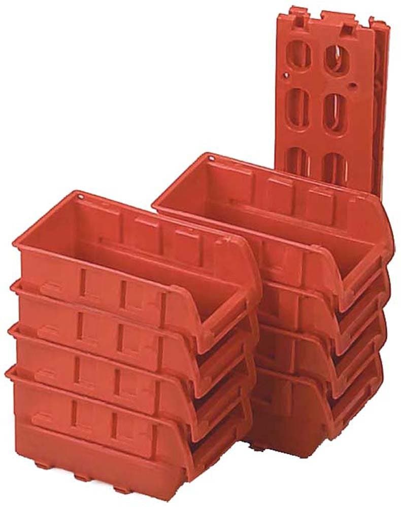 8 Piece Stackable Storage Bins | Wall Mountable with Racks | Size Per 6.5" (16.5 cm) x 4.25" (10.8 cm) x 3" (7.6 cm) | Versatile Organization Tool