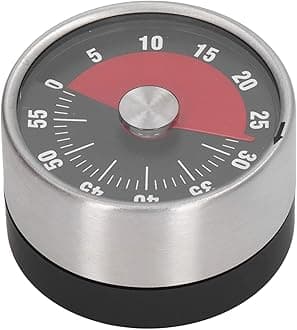 Mechanical Timer, Magnetic Kitchen Timer, 60 Minute Countdown Timer Visual Timer for Cooking, Baking, Working, Classroom, Time Management Tool with Alarm Sound & Stainless Steel