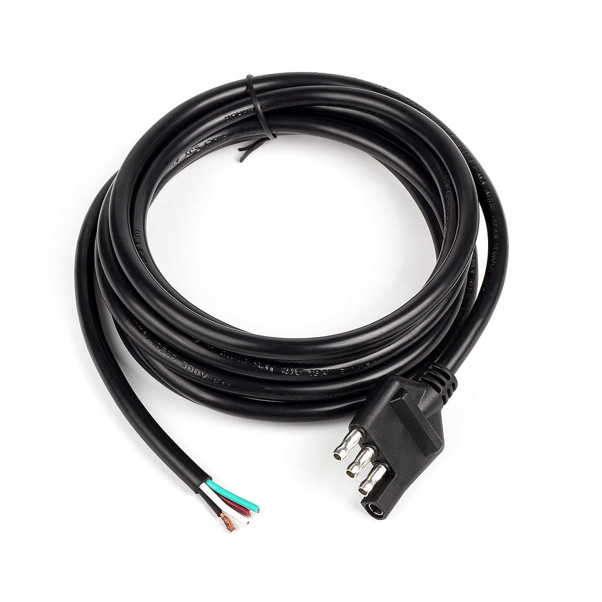 WOFTD 4-Way Trailer Wiring Harness with 9 ft Wires 4-Pin Trailer Wiring Jacketed Cable 4 Flat Trailer Wire Extension Connector - 9 ft