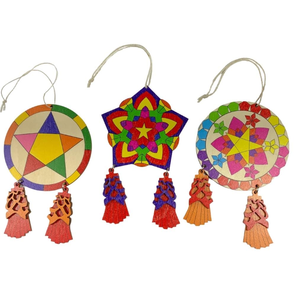 Philippine Christmas Tree Parol Ornaments (3-Pack)