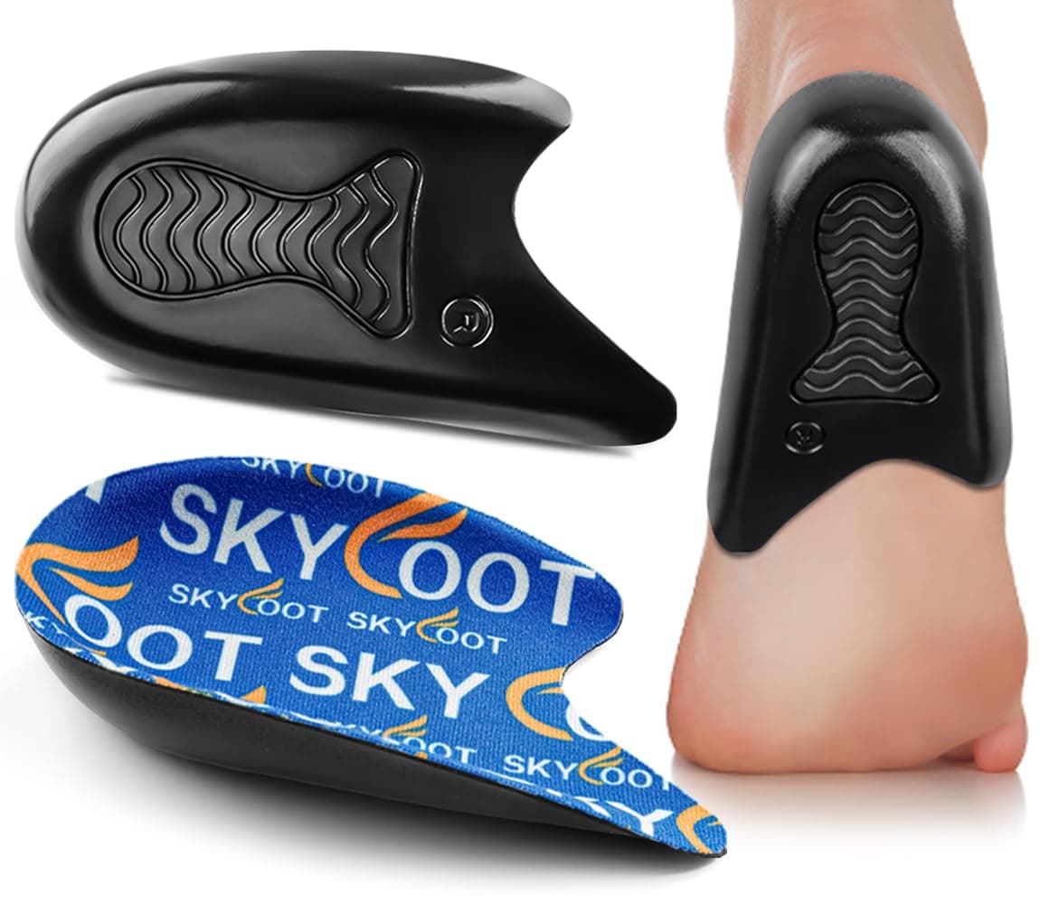 Skyfoot Heel Cups for Achilles Tendonitis, Bone Spurs, Orthotic Inserts for Tendon Support, Cushions for Pain Relief - Women and Men (Large)