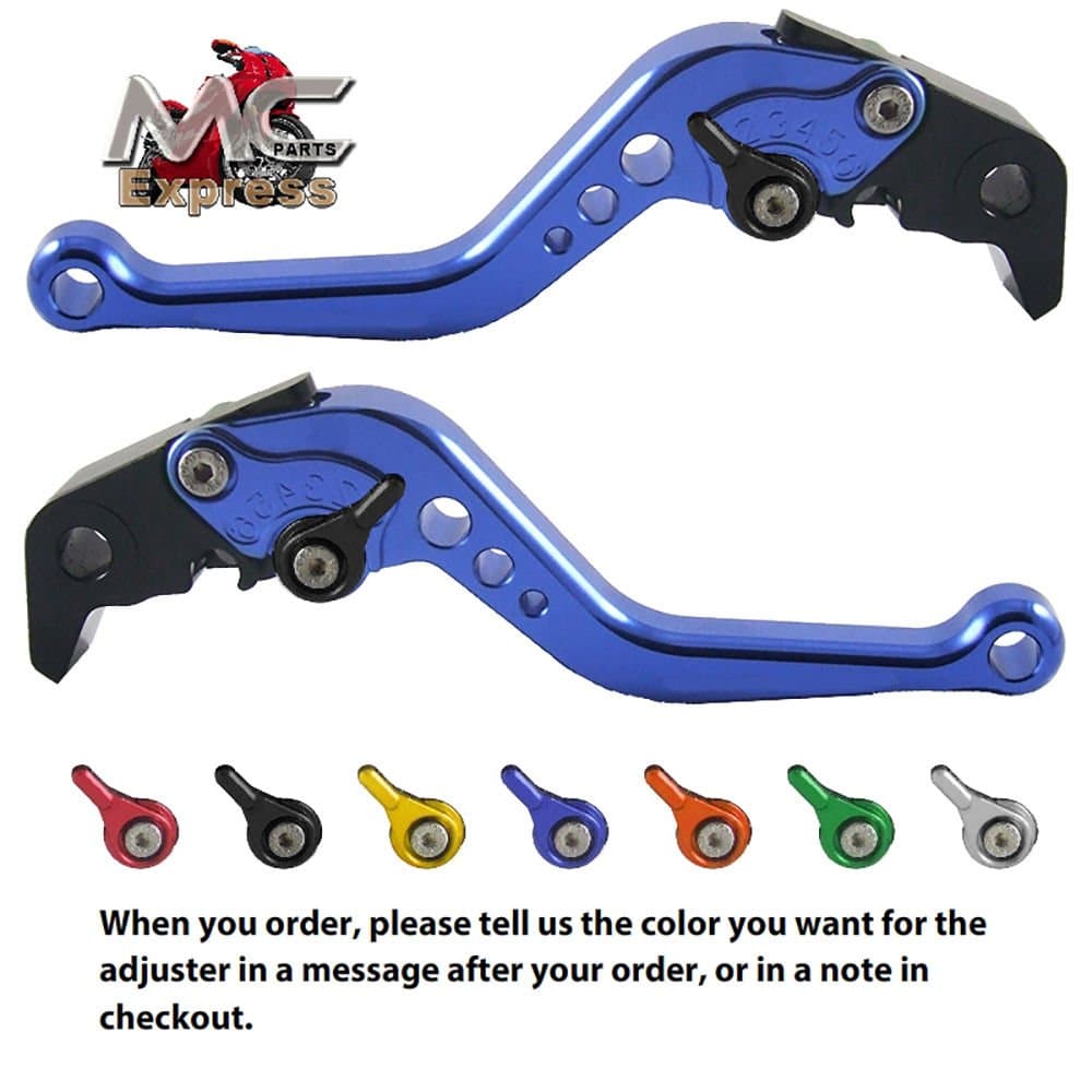 MC Short Adjustable CNC Levers Kawasaki NINJA 250R 2008 - 2012 Blue