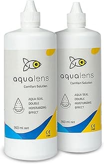 Aqualens Comfort Contact Lens Solution - Multipurpose - Value Pack of 2 (360ml each) + (Lens case Free)