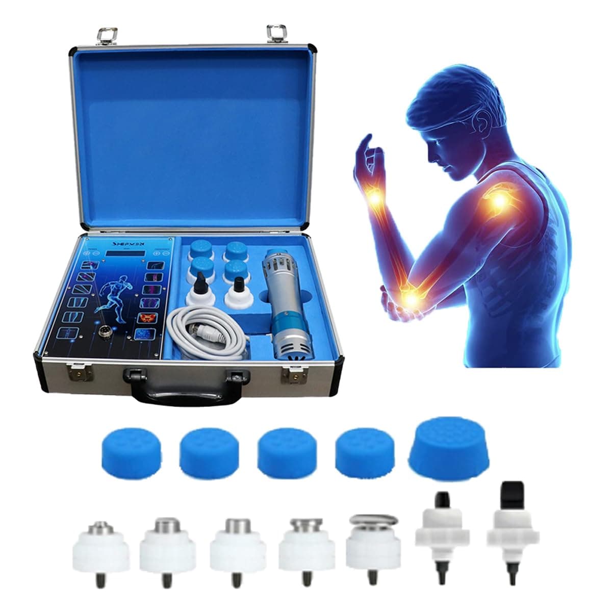 Shockwave Therapy Machine for E-D Body Muscle Relaxation for Pain Relief with 7 Massager Heads-SW14B