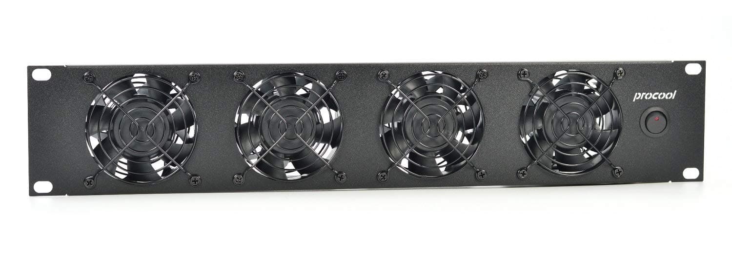 PROCOOL T480-E / 2U Rack Mount Exhaust Fan/High Power Cooling System/Industrial Cabinet Cooling Network Server IT Rack Mount Fan Panel 19"