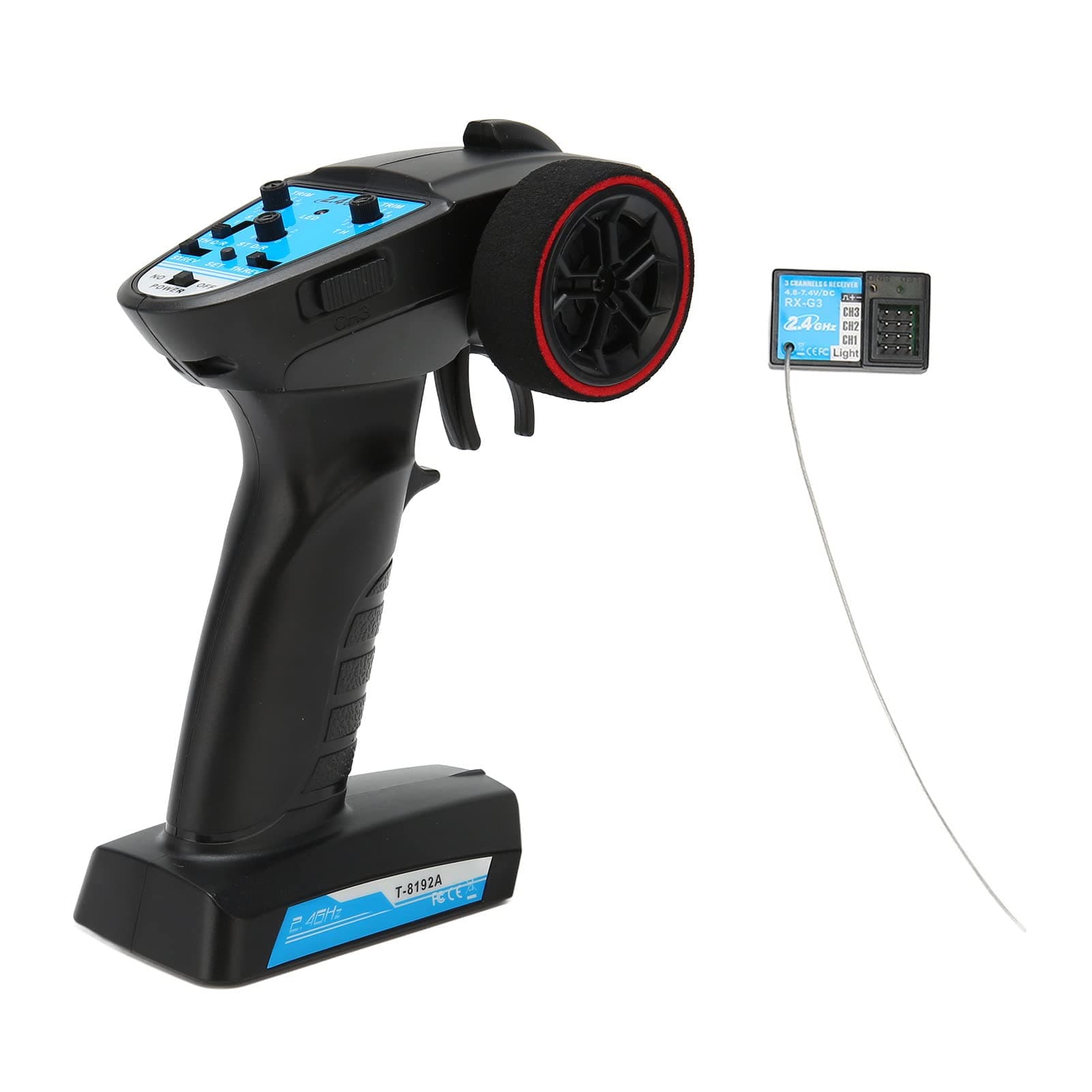 RC Transmitter Receiver, 3 Channel RC Transmitter with 2.4Ghz Receiver Speed Adjustment Remote Radio Controller for Remote Car Boat Remote Controller