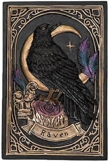 Pacific Giftware Raven Tarot Box with Moon and Feather Design Ideal for Tarot Cards Jewelry or Keepsake Storage Perfect for Gothic Home Decor 5.63" Long