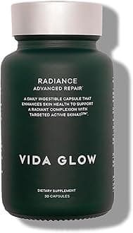 Vida Glow Radiance Supplement Capsules - Anti Aging Supplement - Targeting Dark Spots, Uneven Skin Tone, Redness Relief - Promotes Glowing Skin | 30 Servings