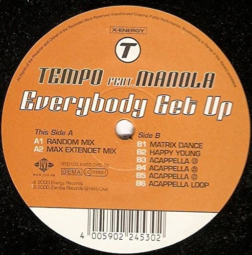Everybody get up (Random Mix, 2000, feat. Manola) [VINYL]