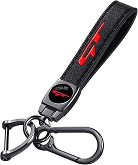 Black Leather Metal Car Keychain Keyring Compatible with Kia K3 Forte Cerato 2021-2024 GT Cars Accessories