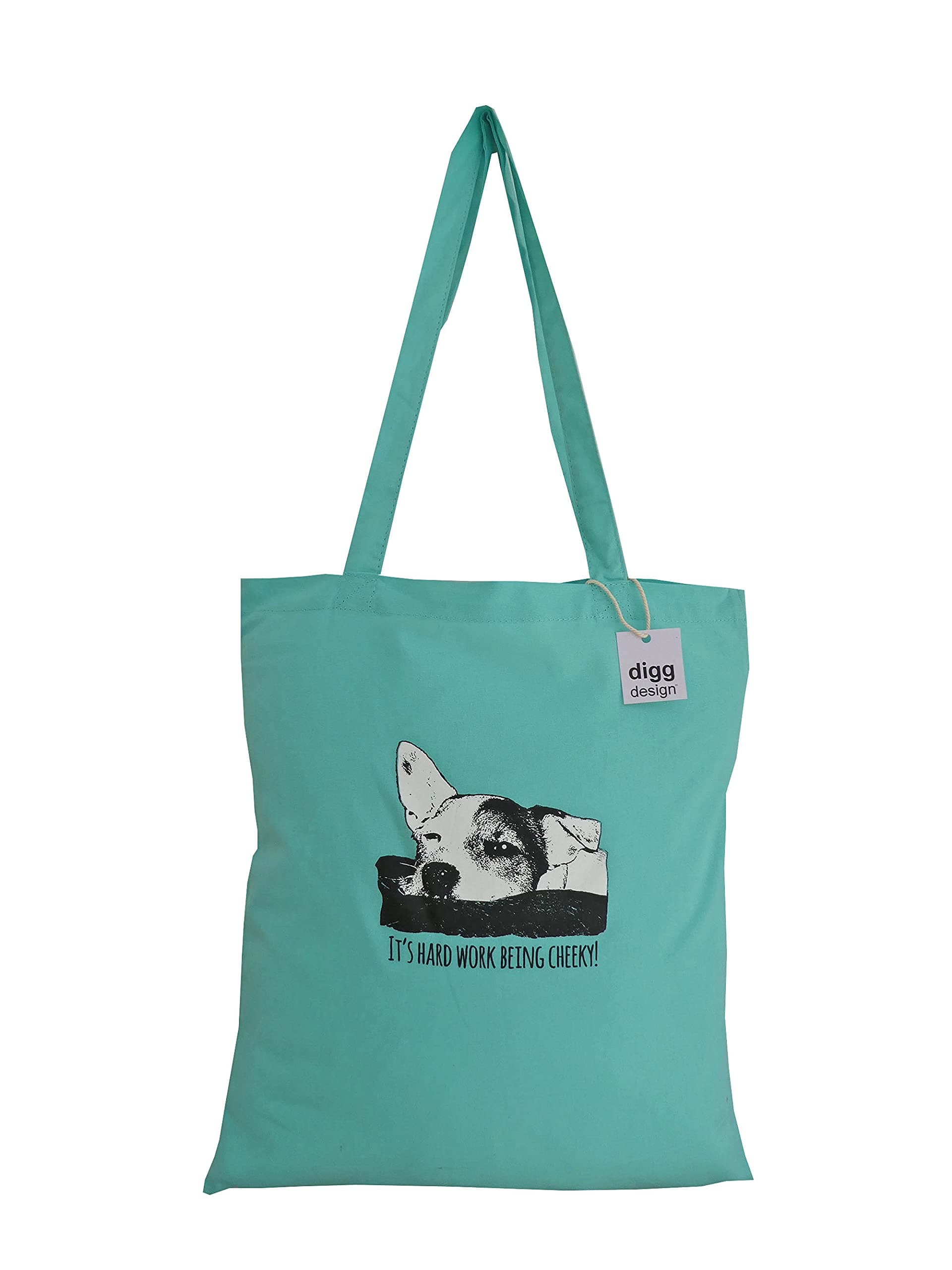 Jack russell 'Hard work being Cheeky! cotton bag