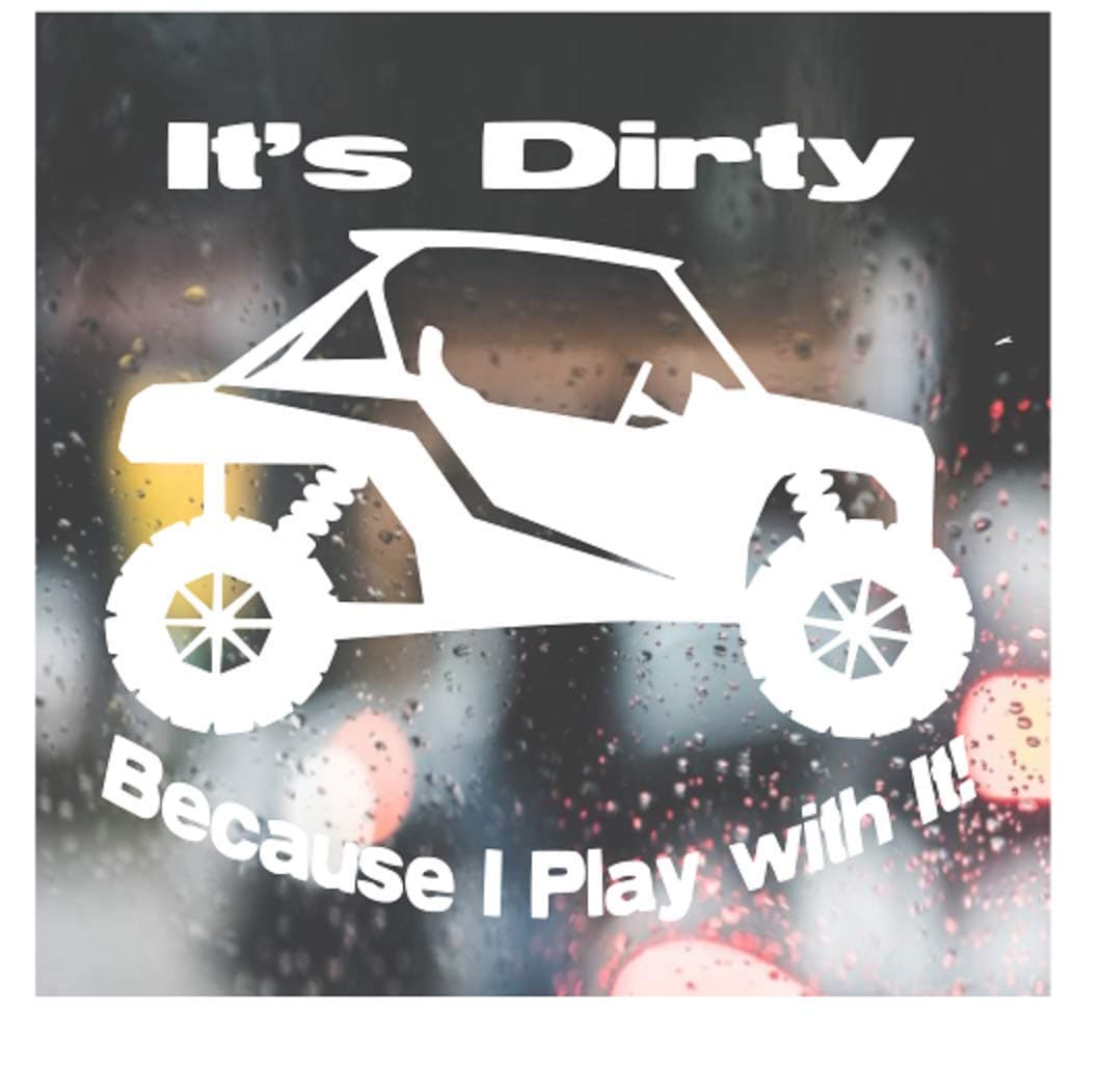 HSC DesignCustom Decal Car for SxS Side X Side UTV RZR for Car, Truck,Funny, Tumbler, Window, Motorcycle, Helmet, Bumper, Decal for Laptop, Phone, Home Decoration / 4 in x 4 in / White