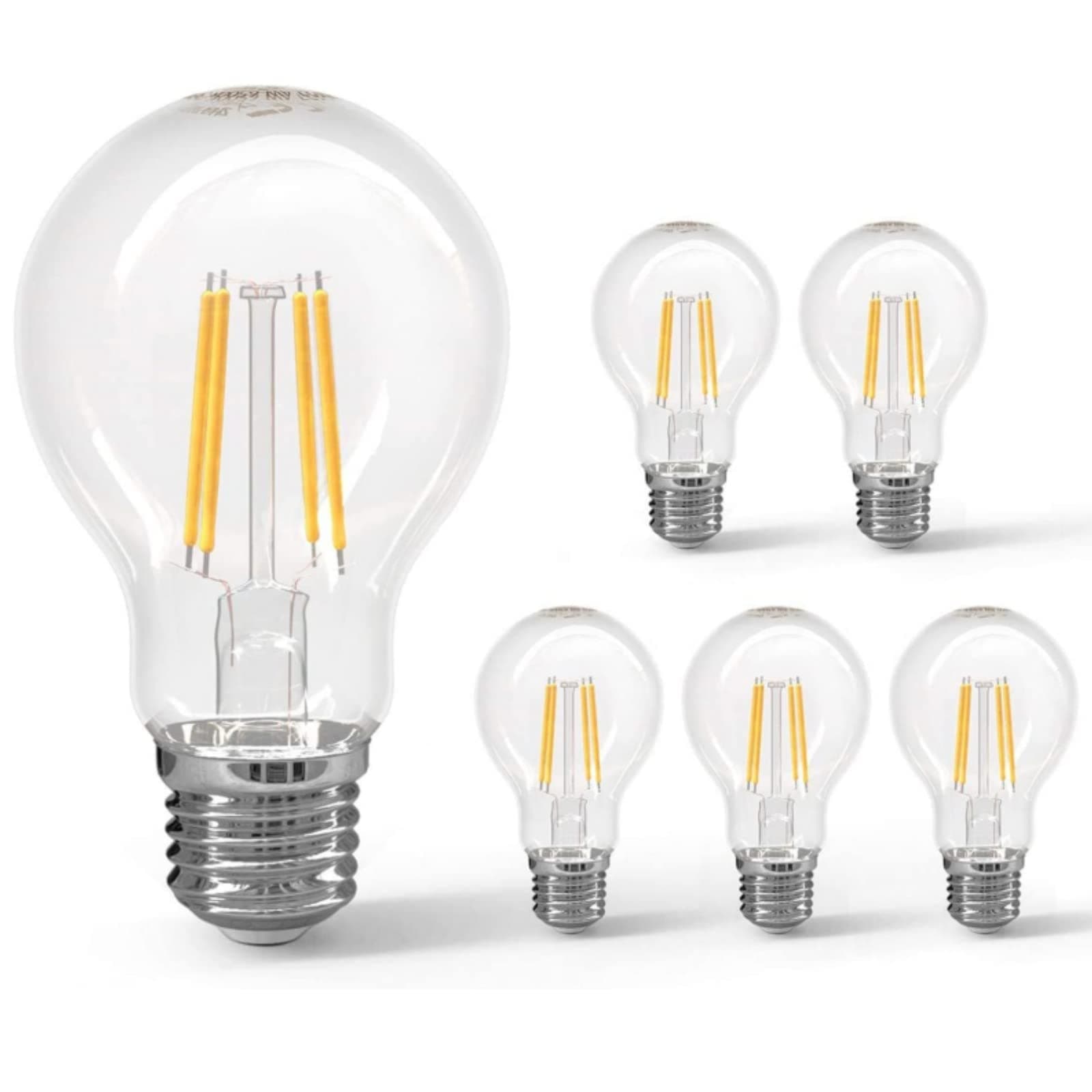 REPSN® 6W E27 LED Filament Bulb,E27 LED Bulb Clear 700 Lumen,E27 LED Filament Golfball Bulb,LED E26 Edison Screw Bulb 2700K,6 Pack Energy Saving LED Bulb E27 Globe Clear
