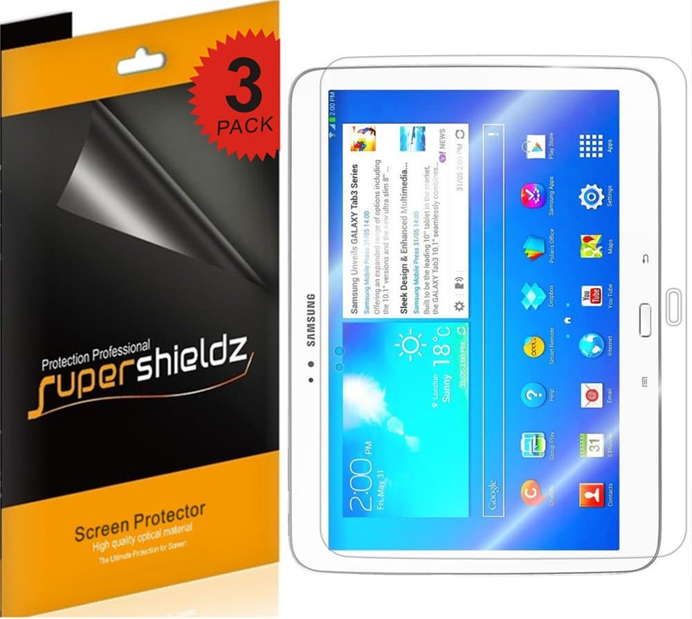 (3 Pack) Designed for Samsung Galaxy Tab 3 10.1 inch Screen Protector, High Definition Clear Shield (PET)