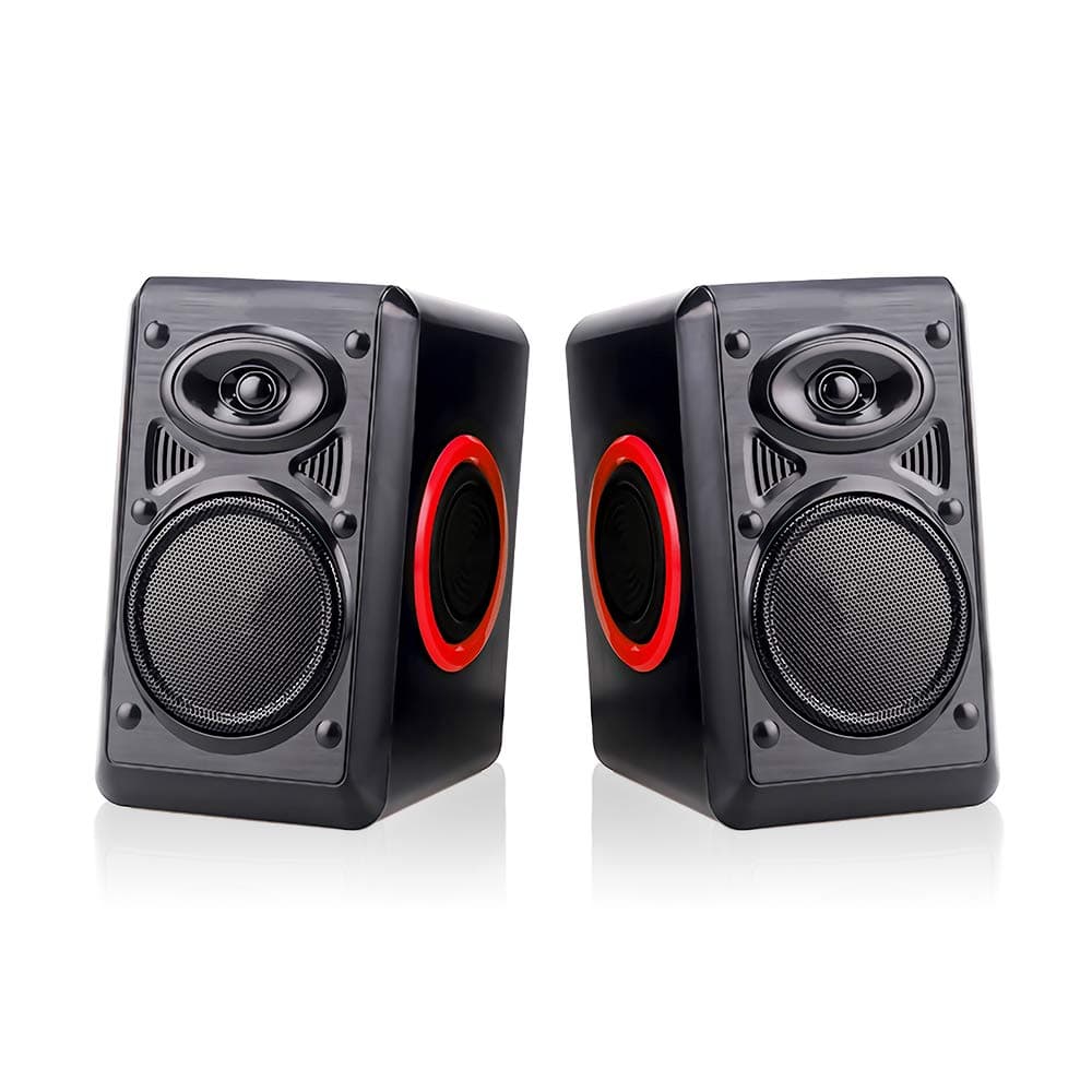 PC Speakers For Desktop Laptop PC TV, USB Powered Speaker For Game, Movies Music,2.5 Inch Horn,4.1 Feet Cable, Metal Dust-Proof Cover