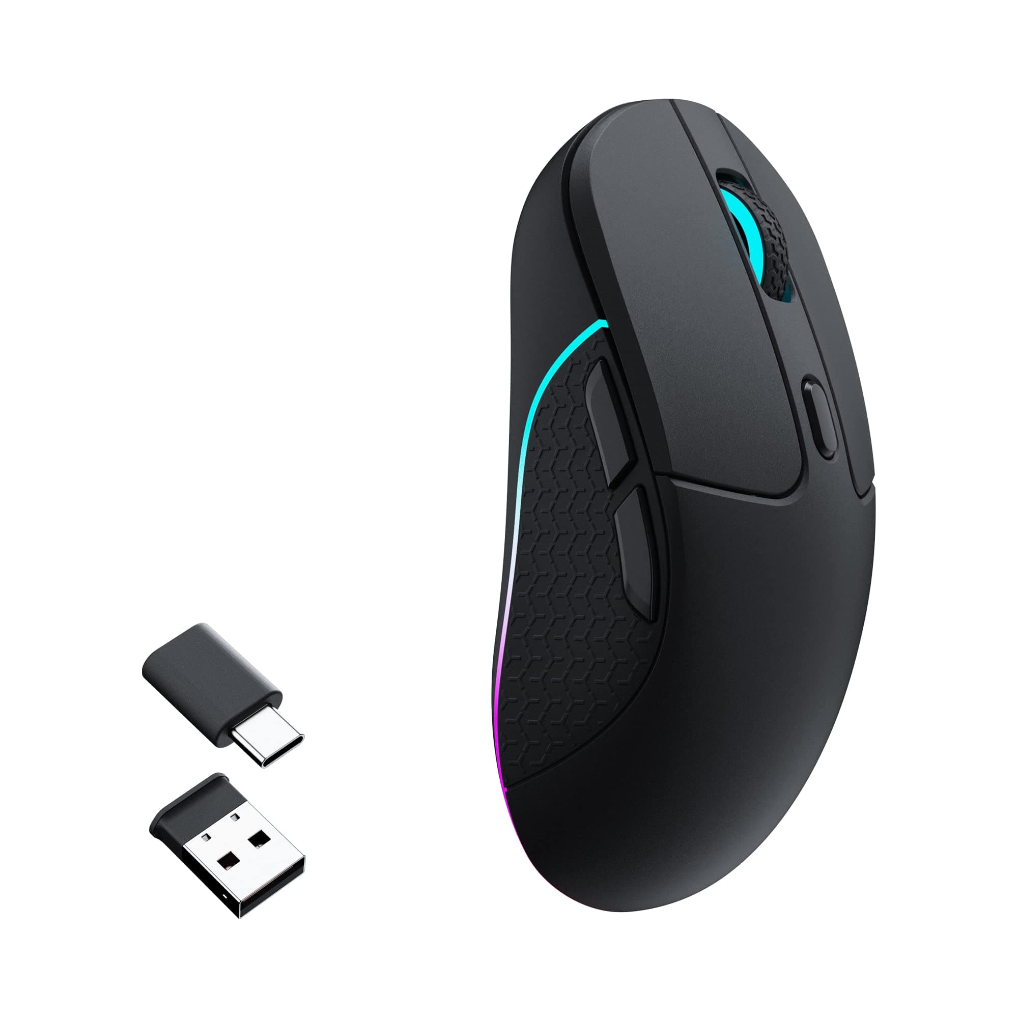 Keychron M3 Wireless Mouse, PAW3395 Sensor with Programmable Macro Button 26,000 DPI Supports 2.4 GHz/Bluetooth 5.1, 79g Ultra-Light Ergonomic Design Up to 70 Hours Using for PC Mac Laptop - Black