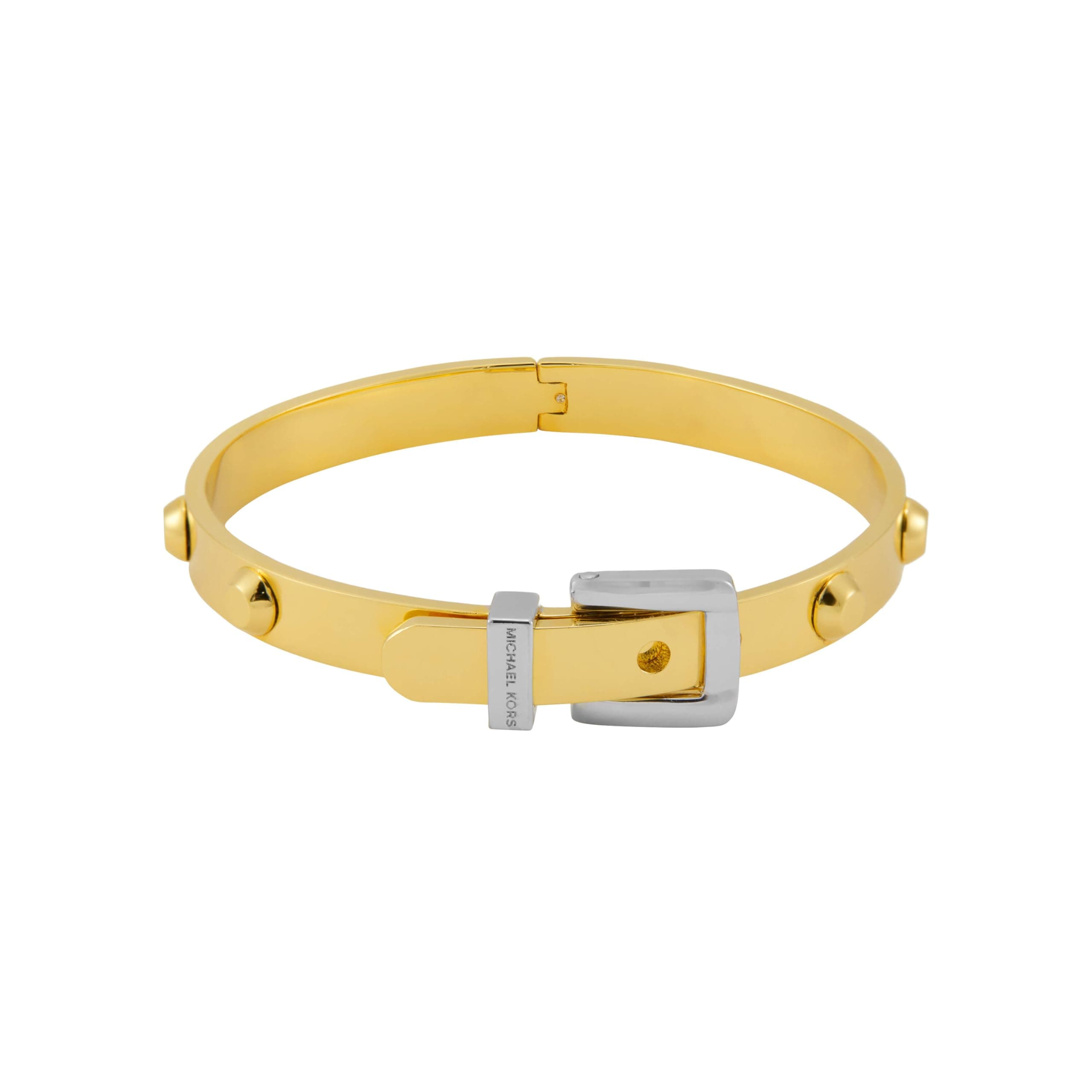 Michael Kors レディース ツートーン コルビー バックル バングル ブレスレット, One Size, 真鍮, 宝石なし