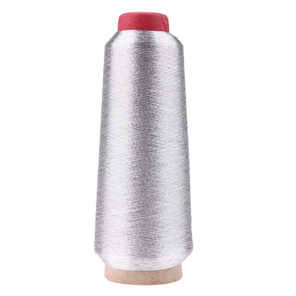 Computer Cross-stitch Embroidery Thread Textile Metallic Yarn Woven(Silver)