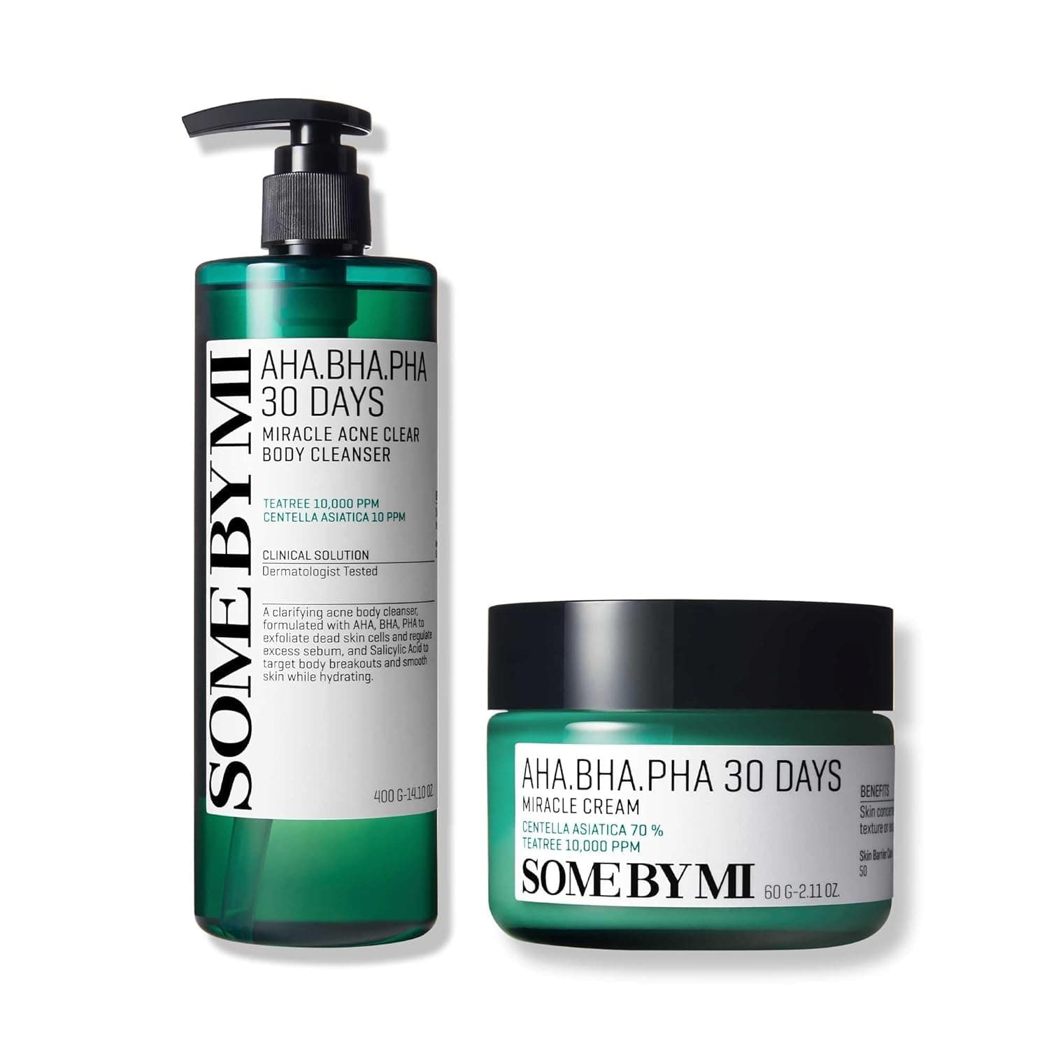 AHA BHA PHA 30 Days Miracle Acne Clear Body Cleanser & Miracle Cream