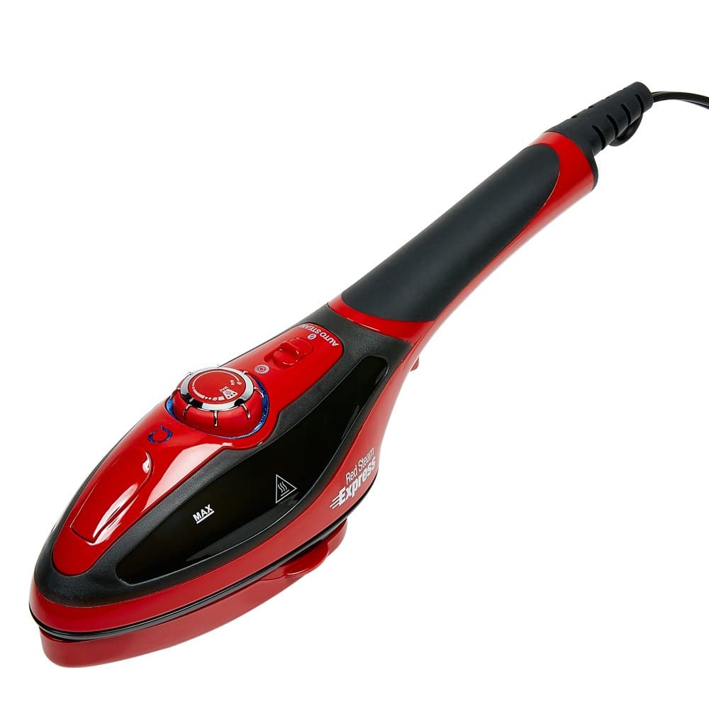Red Steam Express - 2 In 1 Iron + Steamer Smooths & Eliminates Wrinkles Faster & Easier