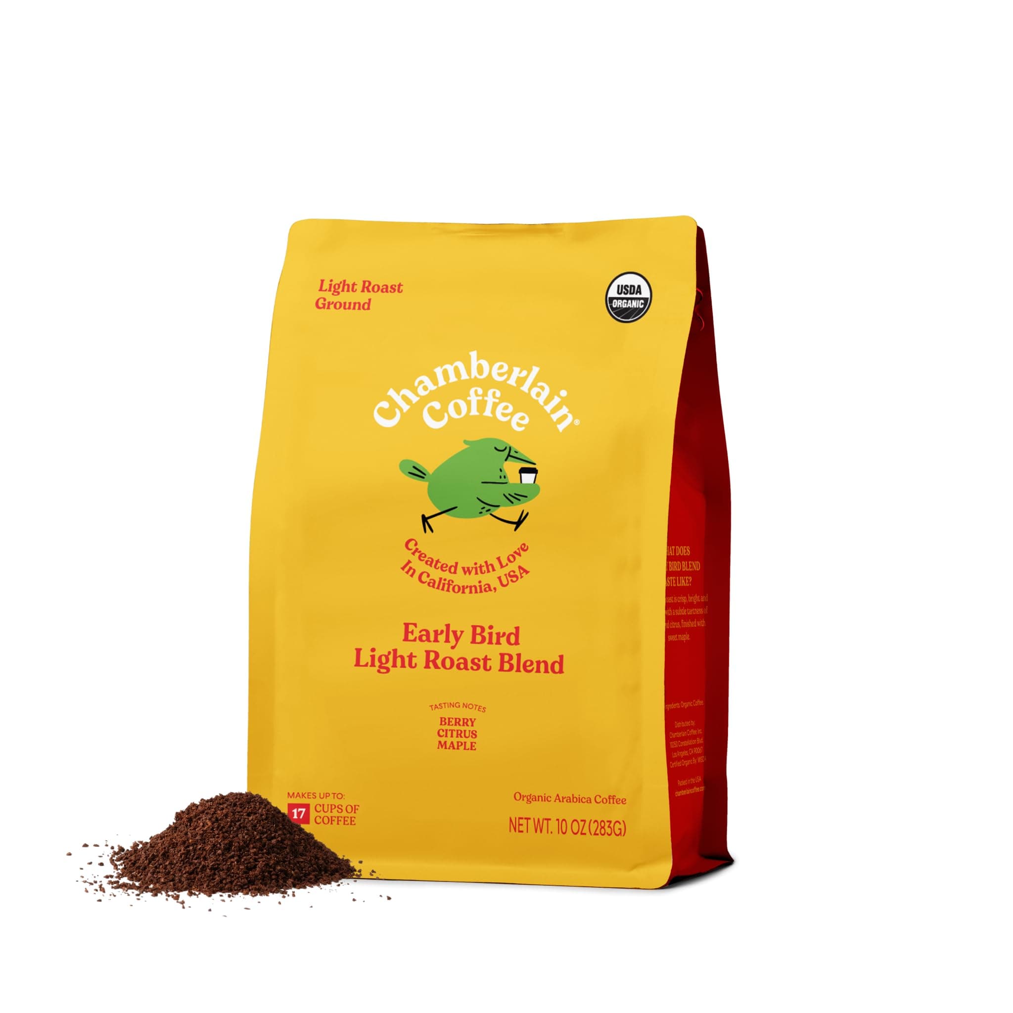 Organic Light Roast Coffee Blend - Ground - Smooth & Balanced w/Caramel, Milk Chocoloate, Clean Flavor and Citrus Notes, Perfect for Everyday Moments - 10 oz