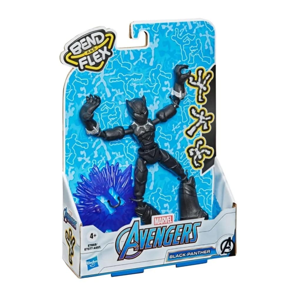 Marvel Avengers Bend And Flex Action Figure Toy, 6-Inch Flexible Black Panther, Includes Accessory, Ages 4 And Up