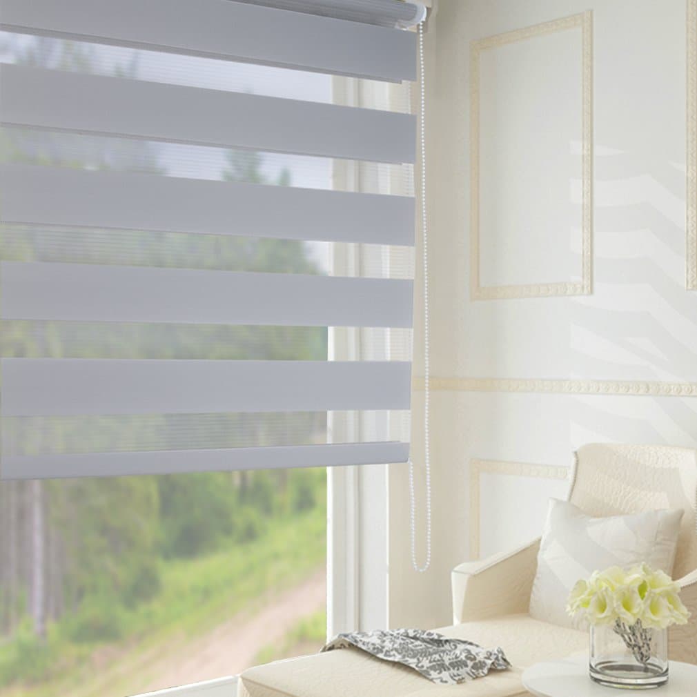 Shiny Home® 97 * 150 cm Grey Double Roller Blind Full Window Shading Area < 97.5 cm Multifunctional Window Sun Shade Roller Blind No Drilling Required 100% Polyester Shading Curtain Panel for Child's Bedroom/Bedroom Lounge, Hall, Kitchen, Room